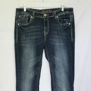 Grace In LA Denim Easy Fit Bootcut Jeans Womens 29